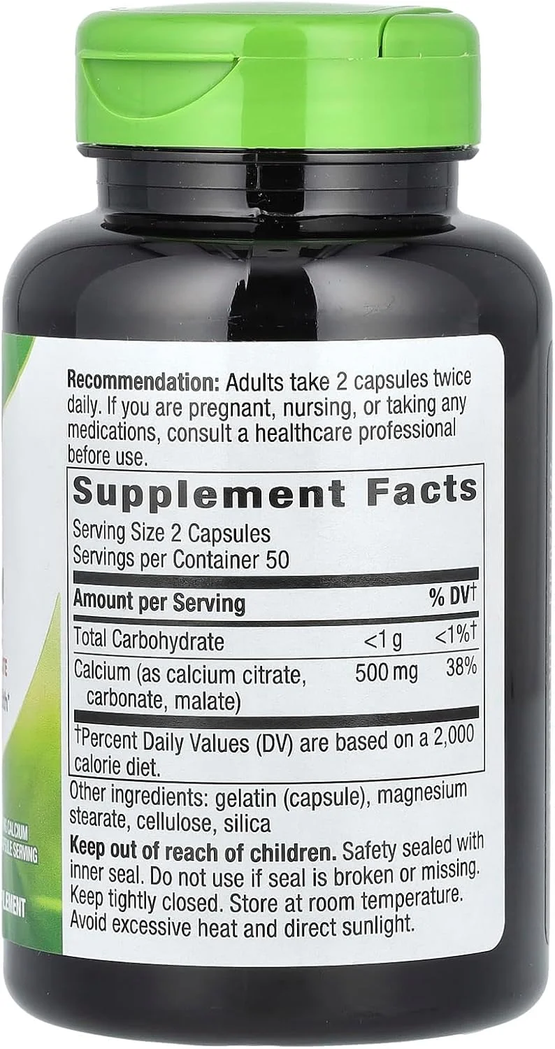 سیترات کلسیم Nature's Way - 500 میلی گرم - 100 کپسول سیترات کلسیم Nature's Way - 500 میلی گرم - 100 کپسول