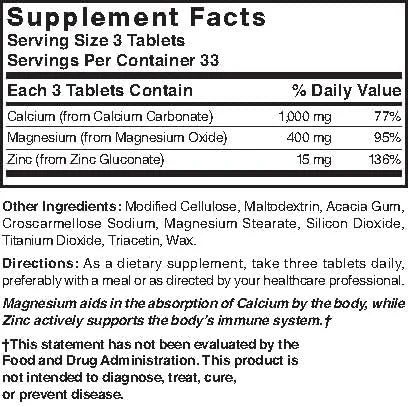 قرص های ترکیبی کلسیم، منیزیم و زینک Nature's Blend، بدون طعم، 100 عدد قرص های ترکیبی کلسیم، منیزیم و زینک Nature's Blend، بدون طعم، 100 عدد