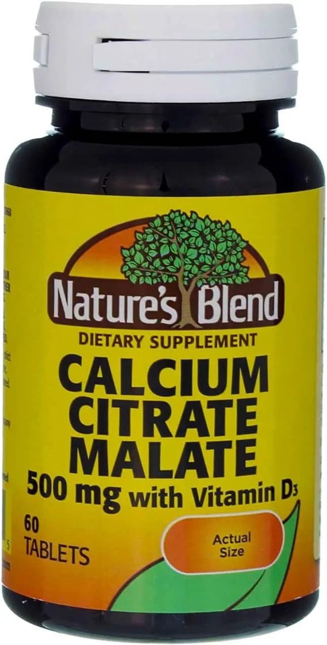 Nature's Blend کلسیم سیترات مالات 500 میلی گرم 60 قرص (مدل: 079854040395) Nature's Blend کلسیم سیترات مالات 500 میلی گرم 60 قرص (مدل: 079854040395)