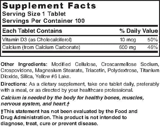 کلسیم کربنات 600 میلی گرم با ویتامین D3 400 واحد بین المللی نیچرز بلند، 100 قرص، (بسته 1 عددی)، 079854016819 کلسیم کربنات 600 میلی گرم با ویتامین D3 400 واحد بین المللی نیچرز بلند، 100 قرص، (بسته 1 عددی)، 079854016819
