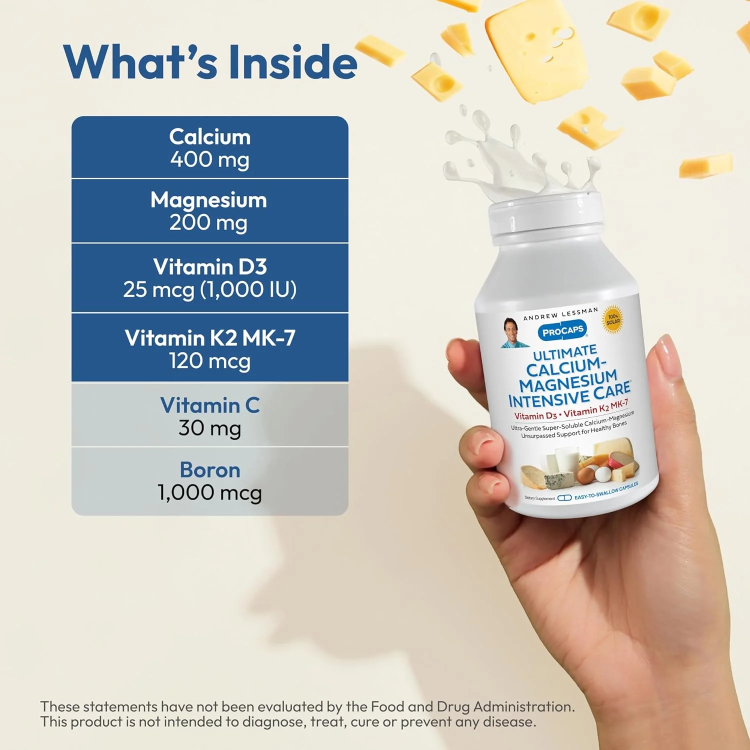 اندرو لِسمن کلسیم-منیزیم مراقبت ویژه به همراه ویتامین D3 و K2 MK7-120 میکروگرم - 60 کپسول - ضروری برای سلامت استخوان و اسکلت. ملایم، بلع آسان، فوق العاده محلول. بدون افزودنی اندرو لِسمن کلسیم-منیزیم مراقبت ویژه به همراه ویتامین D3 و K2 MK7-120 میکروگرم - 60 کپسول - ضروری برای سلامت استخوان و اسکلت. ملایم، بلع آسان، فوق العاده محلول. بدون افزودنی