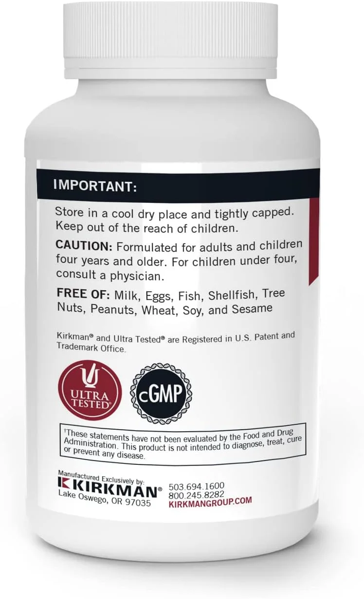 کپسول های گیاهی کلسیم خالص ۲۰۰ میلی گرم Kirkman S سری Bio Max، ضد حساسیت، ۱۲۰ عدد کپسول های گیاهی کلسیم خالص ۲۰۰ میلی گرم Kirkman S سری Bio Max، ضد حساسیت، ۱۲۰ عدد