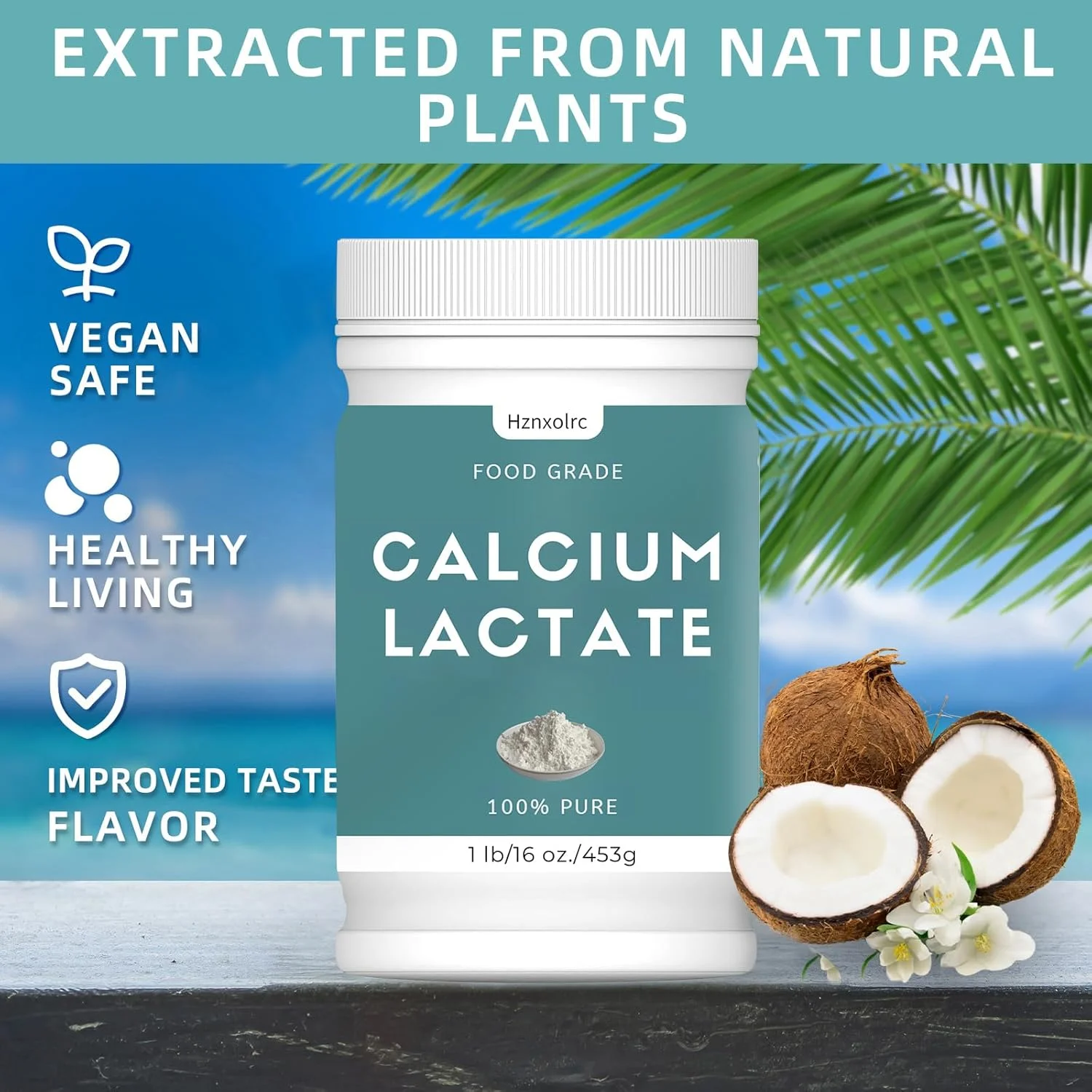 پودر لاکتات کلسیم 450 گرمی، 100% خالص، مناسب برای مواد غذایی، پشتیبانی از سلامت استخوان، کمک به خنثی کردن اسیدیته غذا، حفظ تازگی غذا، برای محصولات لبنی، نان و شیرینی و غیره