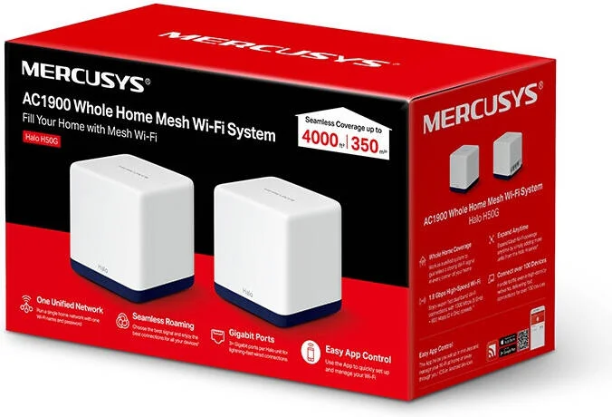 سیستم وای-فای مش خانگی Halo H50G AC1900، بسته 2 عددی، یک شبکه یکپارچه، رومینگ یکپارچه، وای فای 6 دو بانده 1.9 گیگابیت بر ثانیه، کنترل آسان برنامه، پورت های گیگابیتی کامل، سفید | H50G سیستم وای-فای مش خانگی Halo H50G AC1900، بسته 2 عددی، یک شبکه یکپارچه، رومینگ یکپارچه، وای فای 6 دو بانده 1.9 گیگابیت بر ثانیه، کنترل آسان برنامه، پورت های گیگابیتی کامل، سفید | H50G