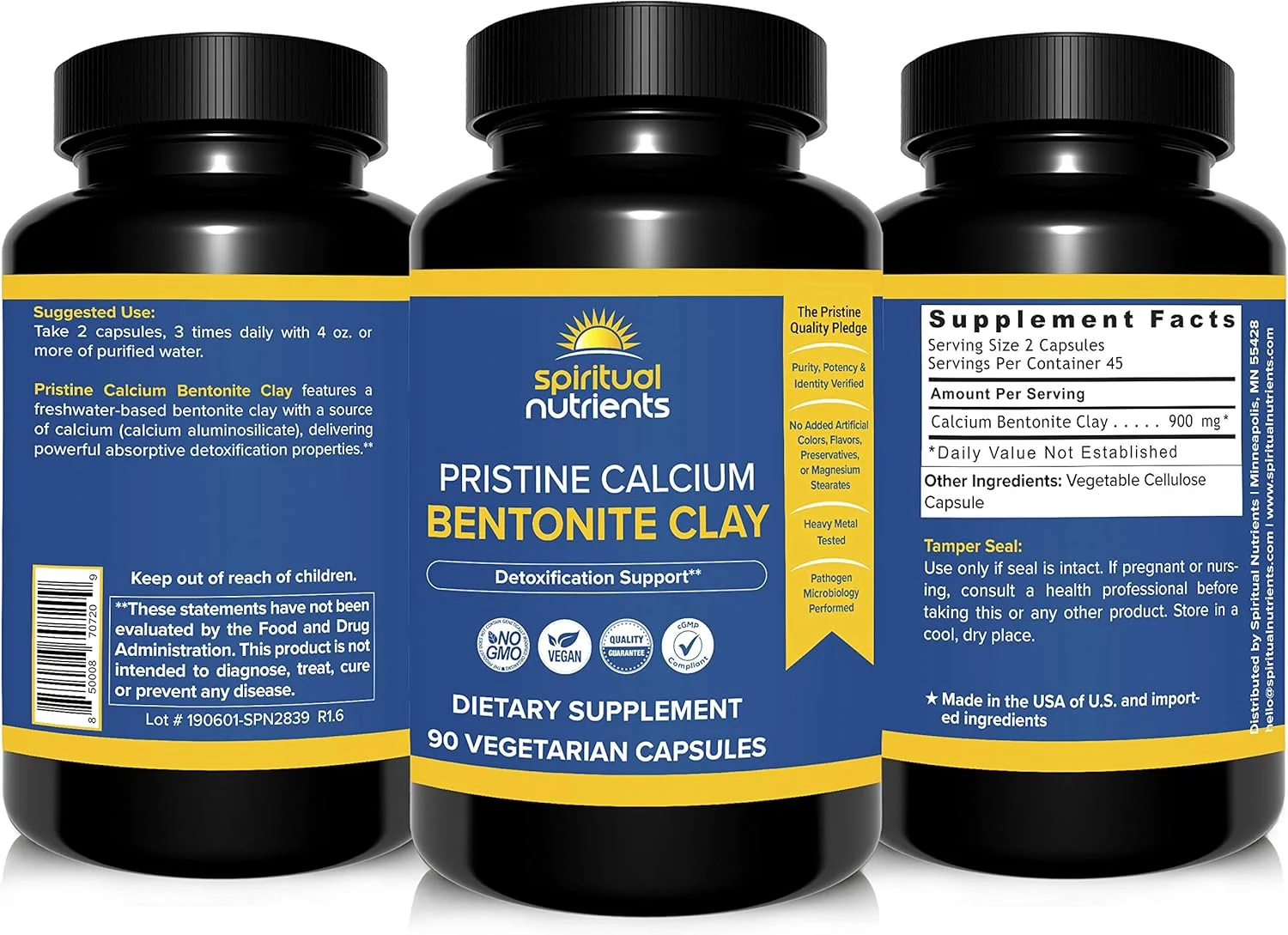 خاک رس بنتونیت کلسیم خالص | سم زدایی کل بدن، حاوی آلومینوسیلیکات کلسیم | غیر تراریخته، گیاهی | 90 کپسول خاک رس بنتونیت کلسیم خالص | سم زدایی کل بدن، حاوی آلومینوسیلیکات کلسیم | غیر تراریخته، گیاهی | 90 کپسول