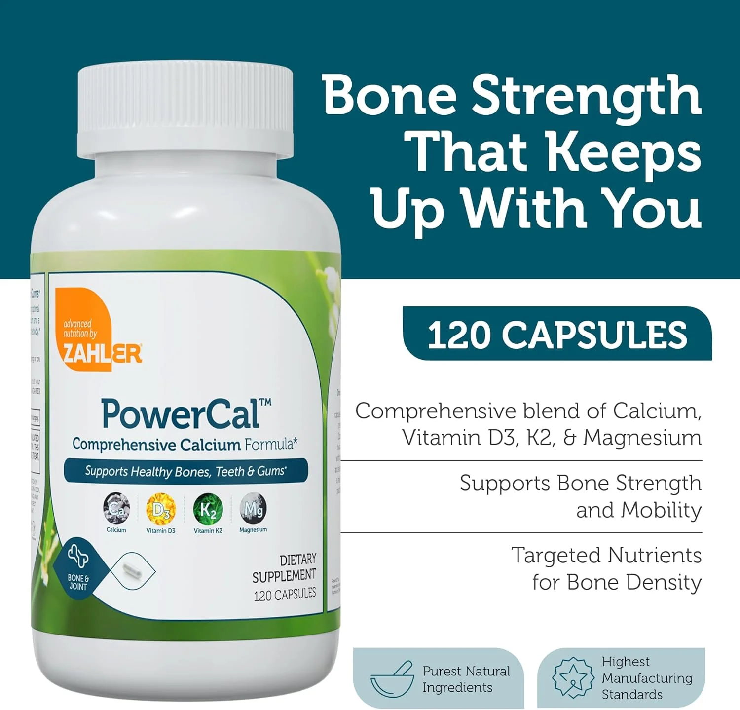 مکمل کلسیم پاورکل زهلر با ویتامین D، تقویت کننده سلامت استخوان ها، دندان ها و لثه ها، دارای گواهی کوشر، 120 کپسول مکمل کلسیم پاورکل زهلر با ویتامین D، تقویت کننده سلامت استخوان ها، دندان ها و لثه ها، دارای گواهی کوشر، 120 کپسول