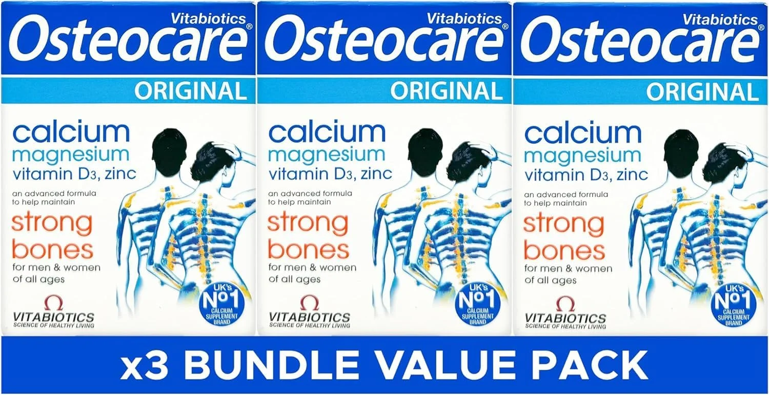 قرص استئوکیر اورجینال ویتابیوتیکس 30 عددی | فرمول سلامتی با کلسیم، منیزیم، ویتامین D3 و روی | فرمول پیشرفته برای کمک به حفظ استخوان های قوی | برای مردان و زنان - تمام سنین | بسته 3 عددی