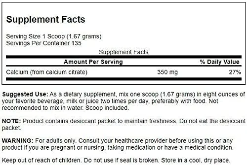 پودر سیترات کلسیم Swanson، 100% خالص و بدون لبنیات - 227 گرم پودر سیترات کلسیم Swanson، 100% خالص و بدون لبنیات - 227 گرم