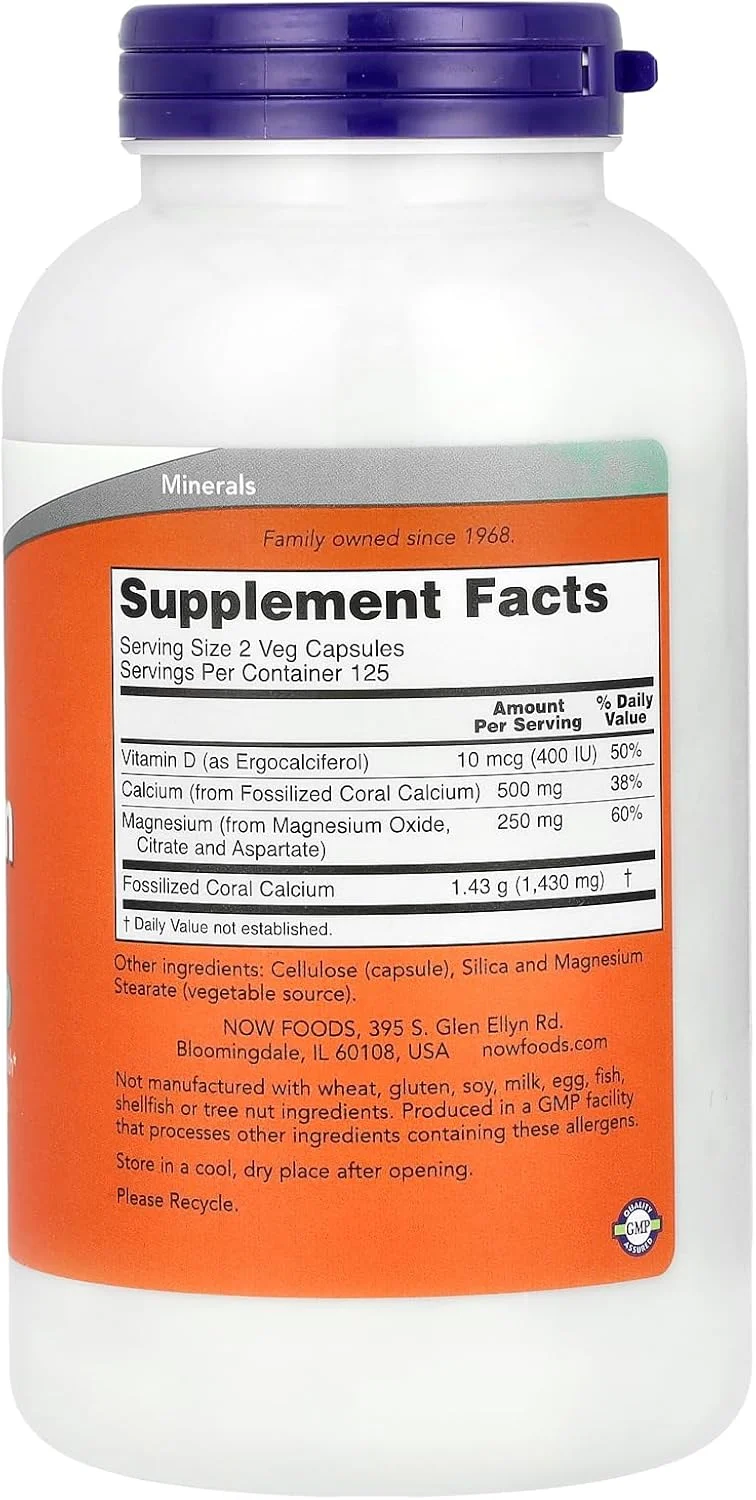 کپسول کلسیوم مرجانی به همراه منیزیم ناو فودز 250 عددی کپسول کلسیوم مرجانی به همراه منیزیم ناو فودز 250 عددی