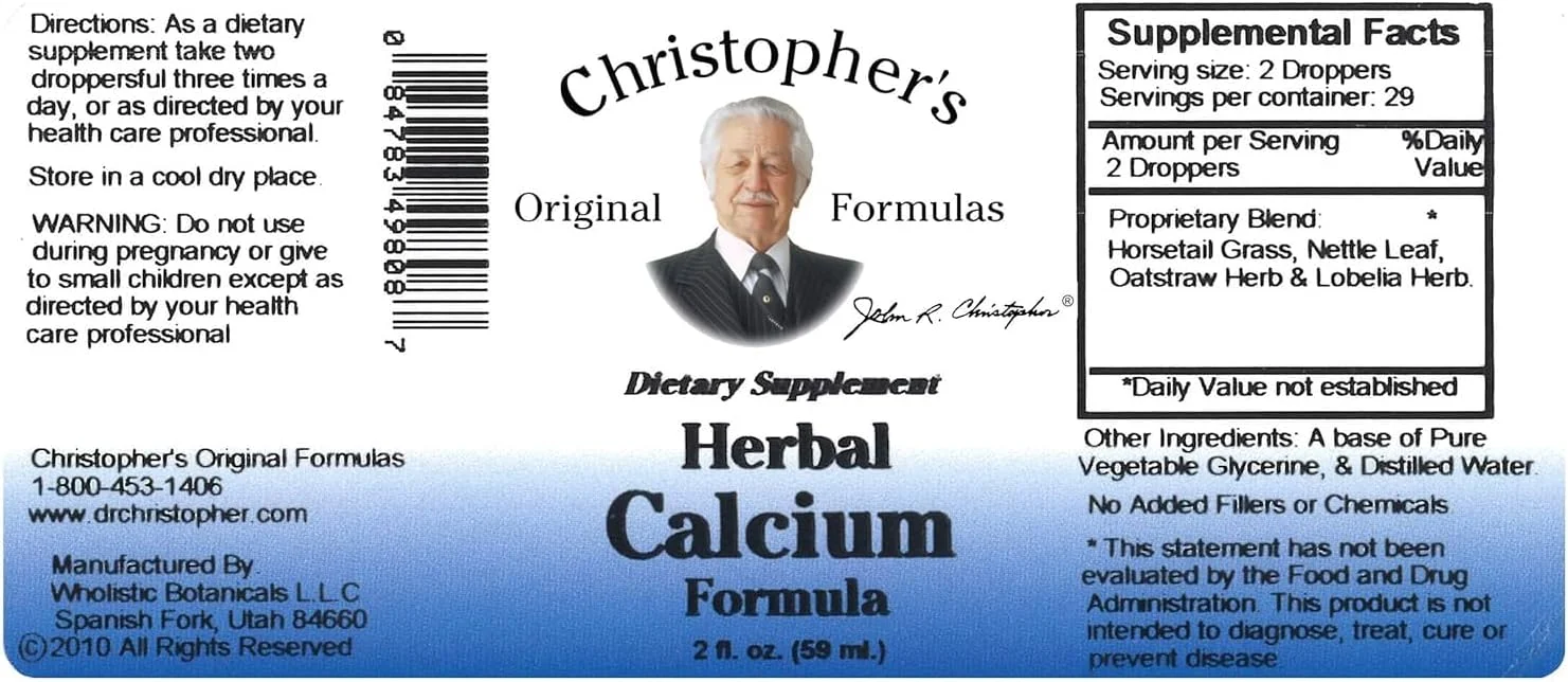 عصاره کلسیم گیاهی فرمول اصلی کریستوفر 2 اونس