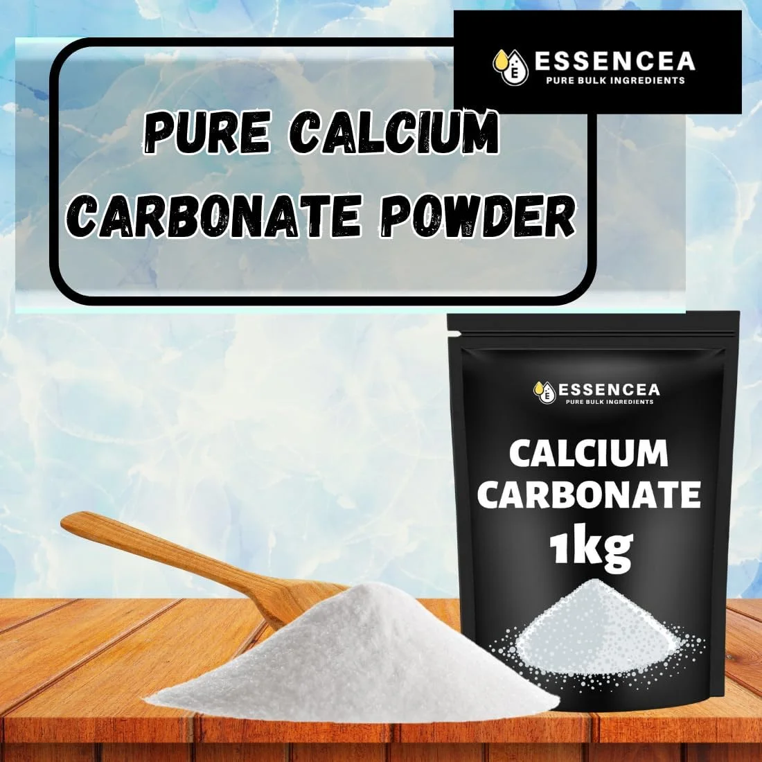کربنات کلسیم ۴۵۰ گرمی از مواد اولیه خالص Essencea | وگان | غیر تراریخته | تقویت کننده هضم [بسته بندی ممکن است متفاوت باشد]