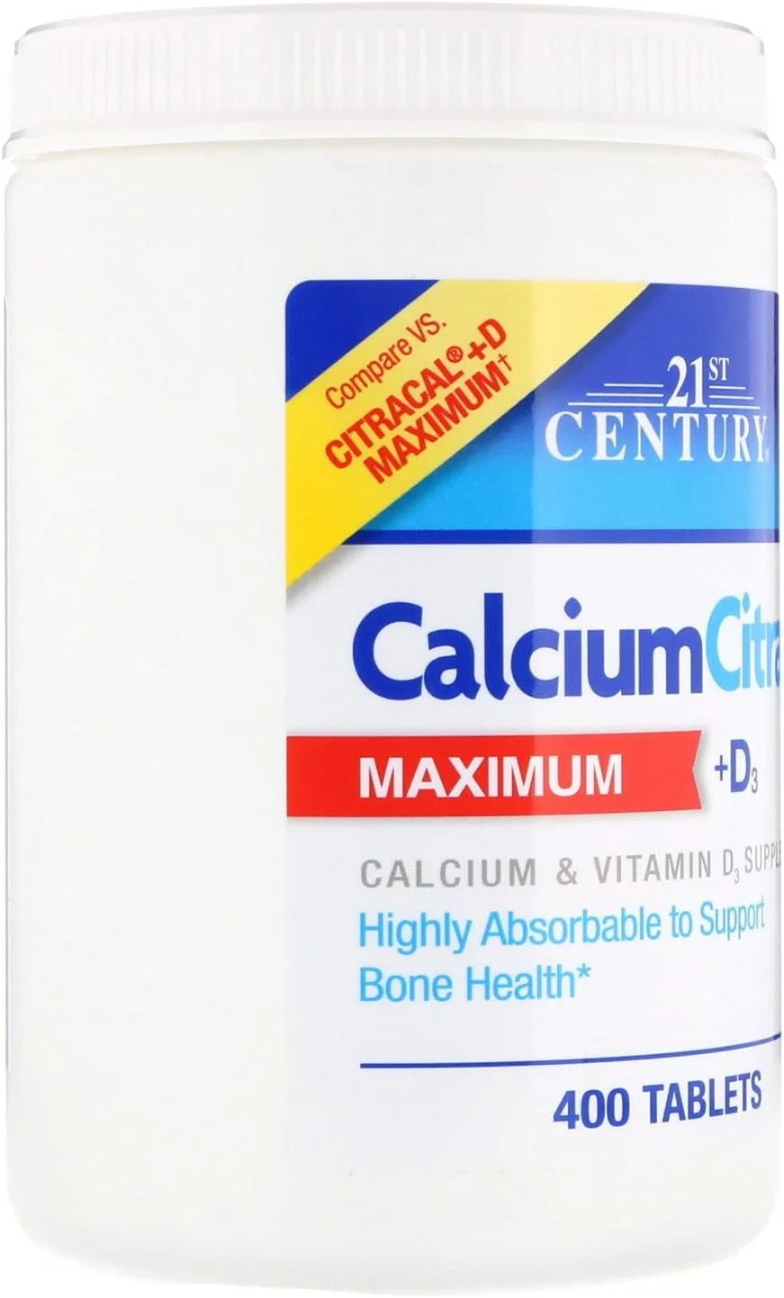 قرص سیترات کلسیم ماکزیمم + D3، 400 عددی، تولید شده در قرن 21