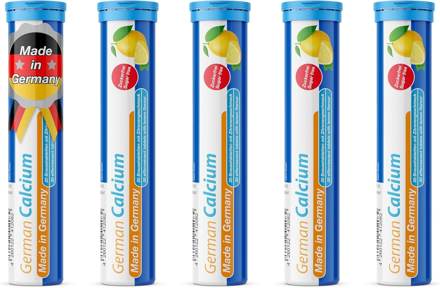 کلسیم T&D 500 میلی گرم - 5 بسته 20 عددی قرص جوشان - طعم لیمو - کلسیم آلمانی T&D Pharma