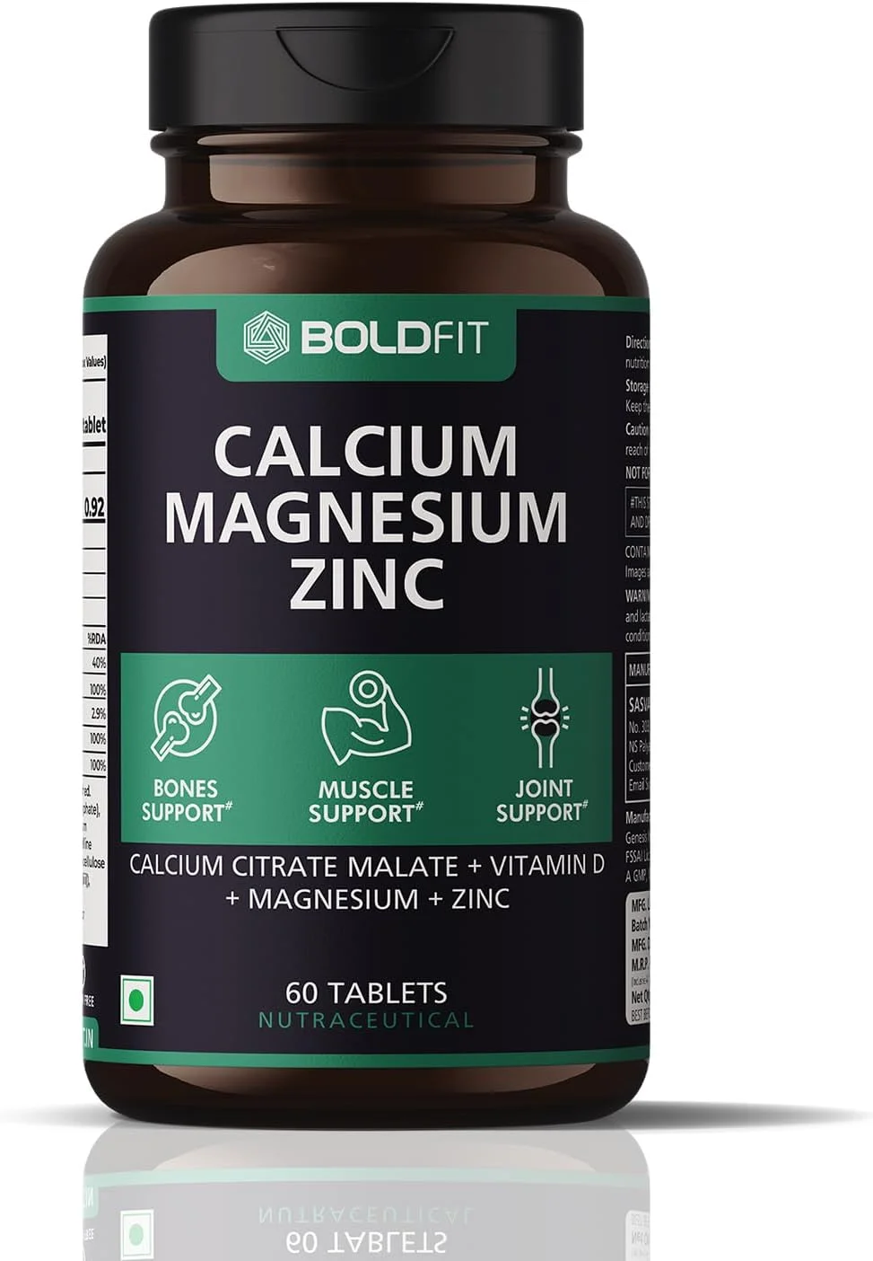 قرص کلسیم بولدفیت برای زنان و مردان، قرص کلسیم 1000 میلی گرم، مکمل کلسیم برای زنان و مردان، کمپلکس کلسیم ایده آل برای پشتیبانی از استخوان و مفاصل - 60 قرص