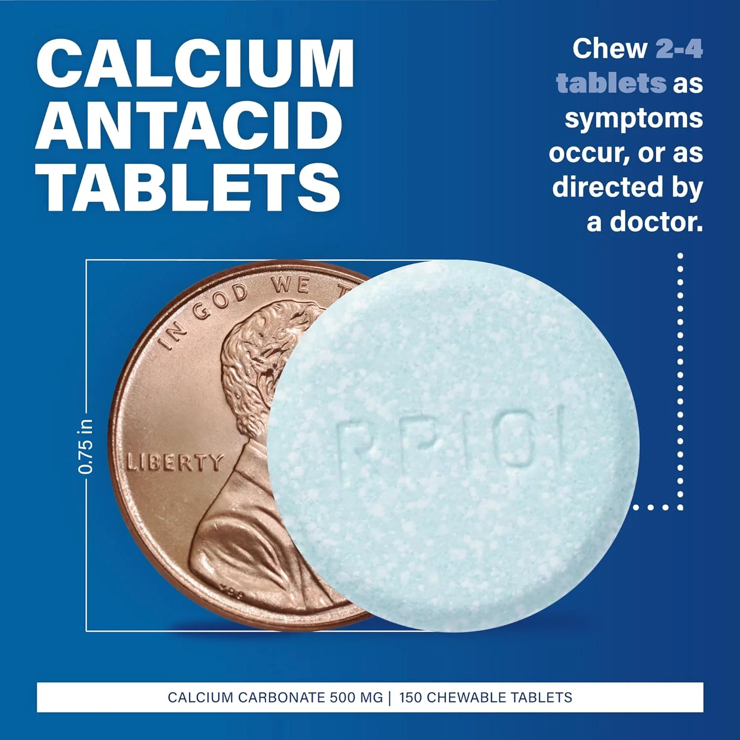 قرص های جویدنی ضد اسید کلسیم، طعم میوه های متنوع، 500 میلی گرم، 150 عدد (1 بطری)