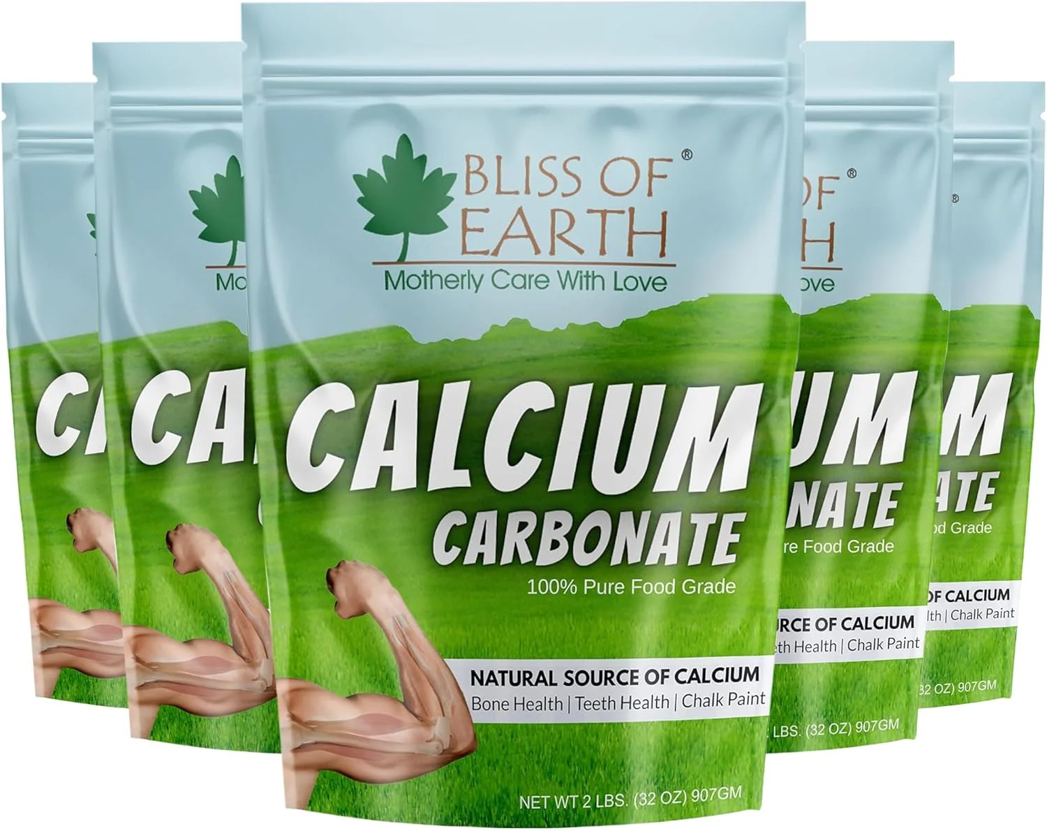 پودر کربنات کلسیم Bliss of Earth، ۵ بسته ۹۰۷ گرمی