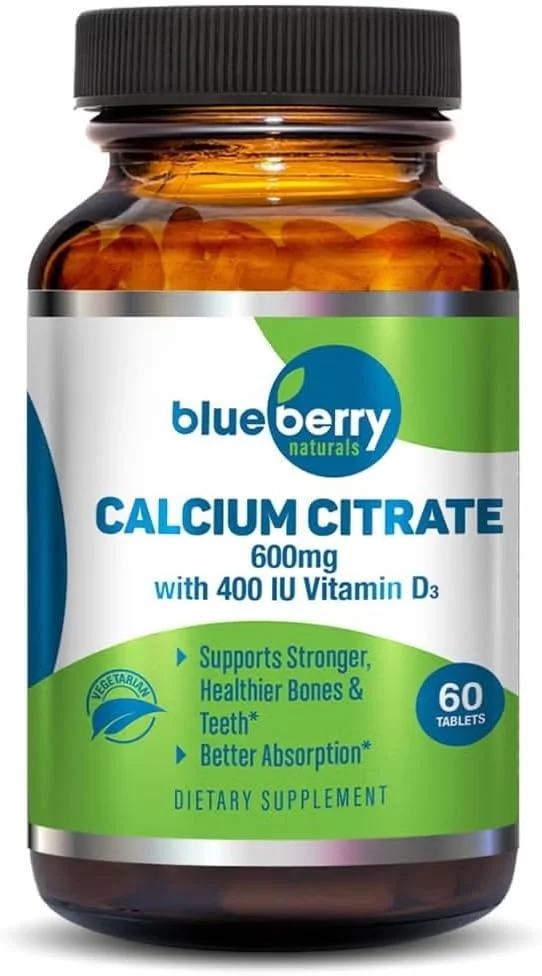 قرص سیترات کلسیم بلوبری نچرالز 600 میلی گرم 60 عددی