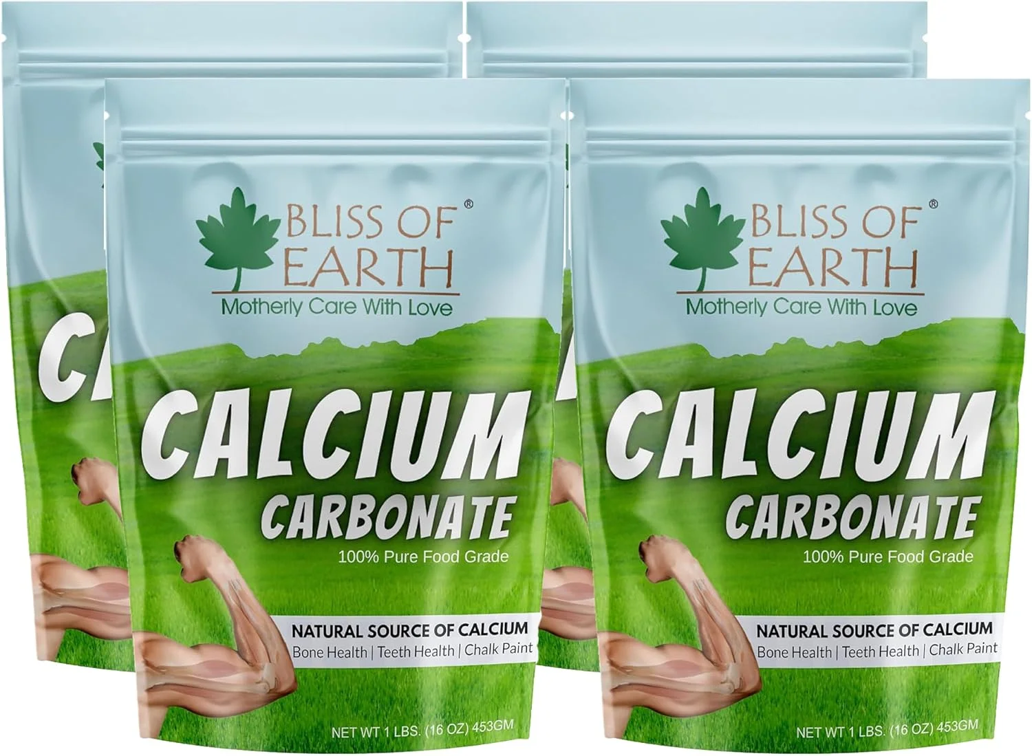 پودر کربنات کلسیم Bliss of Earth، ۴ بسته ۴۵۳ گرمی