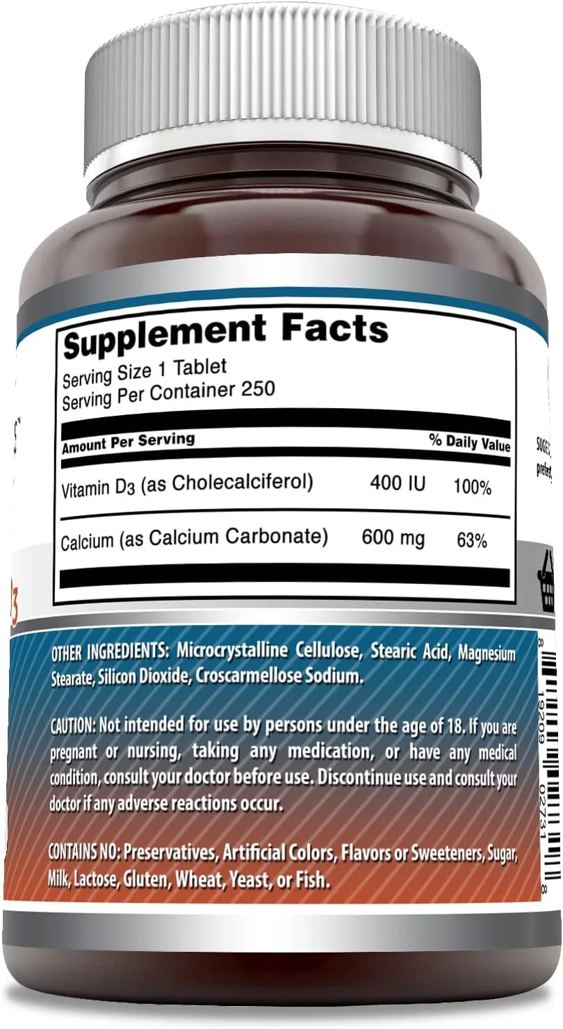 قرص های کلسیم با ویتامین D3 فرمول های تغذیه شگفت انگیز - پشتیبانی از جذب کلسیم* - تقویت استخوان ها و دندان های قوی* - پشتیبانی از عملکردهای عصبی و عضلانی* (250 عدد (بسته 1 عددی)) قرص های کلسیم با ویتامین D3 فرمول های تغذیه شگفت انگیز - پشتیبانی از جذب کلسیم* - تقویت استخوان ها و دندان های قوی* - پشتیبانی از عملکردهای عصبی و عضلانی* (250 عدد (بسته 1 عددی))