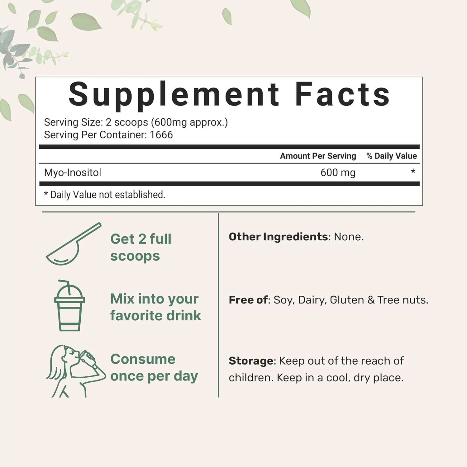 پودر خالص اینوزیتول میکرو اینگرِدیِنتس، 1 کیلوگرم (2.2 پوند)