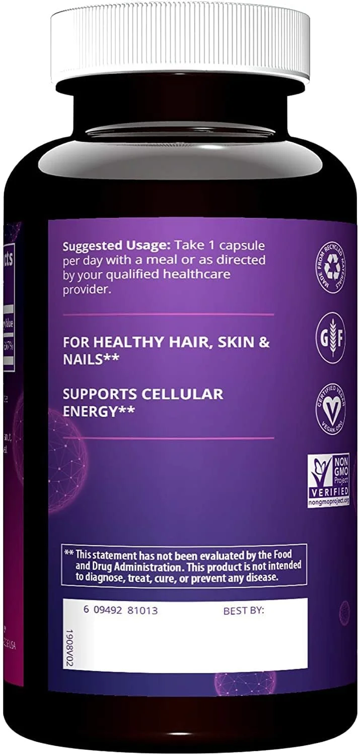 ام آر ام - بیوتین با قدرت بالا برای مو، پوست و ناخن 5 میلی گرم. 60 کپسول گیاهی