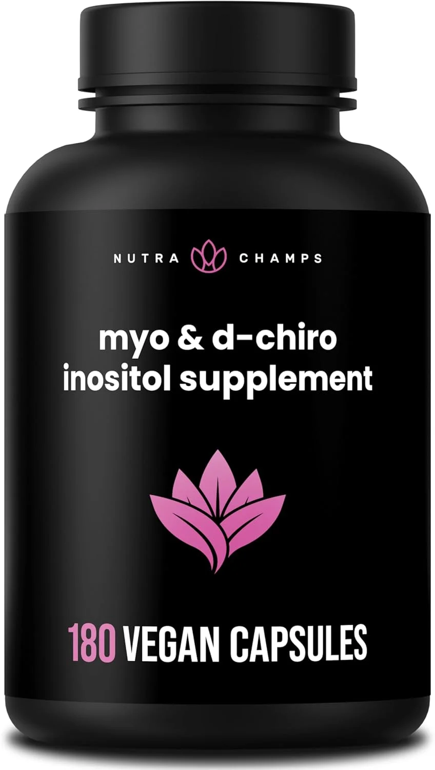 مکمل میو-اینوزیتول و دی-کایرو اینوزیتول [نسبت 40:1] پودر B8 تقویت شده با ویتکس و فولیک اسید | پشتیبانی از تخمدان و PCOS + باروری و تعادل هورمونی برای زنان و مردان | 90 کپسول گیاهی