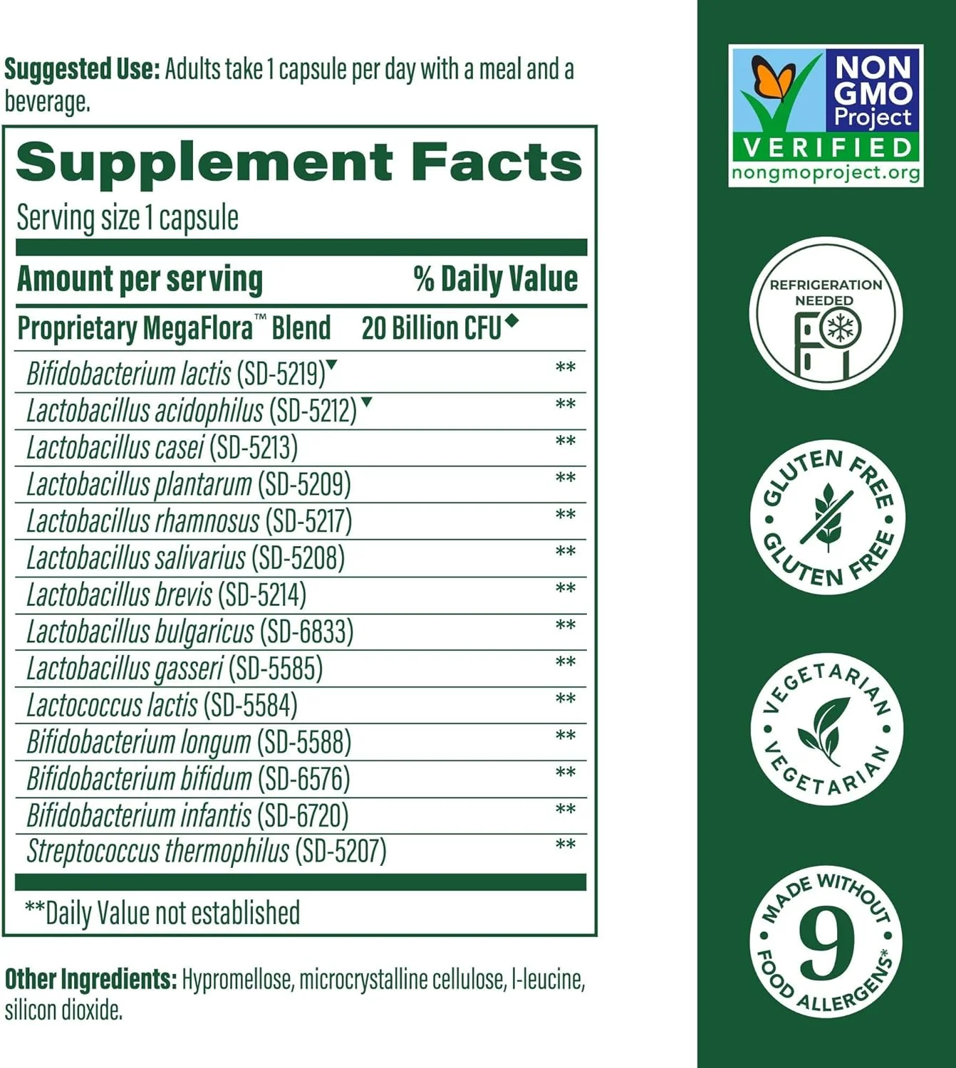 مکمل پروبیوتیک MegaFood MegaFlora - مکمل پشتیبانی از دستگاه گوارش با 20 میلیارد CFU - 14 سویه پروبیوتیک - غیر GMO، وگان و بدون گلوتن - ساخته شده بدون 9 ماده آلرژی زا - 90 کپسول مکمل پروبیوتیک MegaFood MegaFlora - مکمل پشتیبانی از دستگاه گوارش با 20 میلیارد CFU - 14 سویه پروبیوتیک - غیر GMO، وگان و بدون گلوتن - ساخته شده بدون 9 ماده آلرژی زا - 90 کپسول