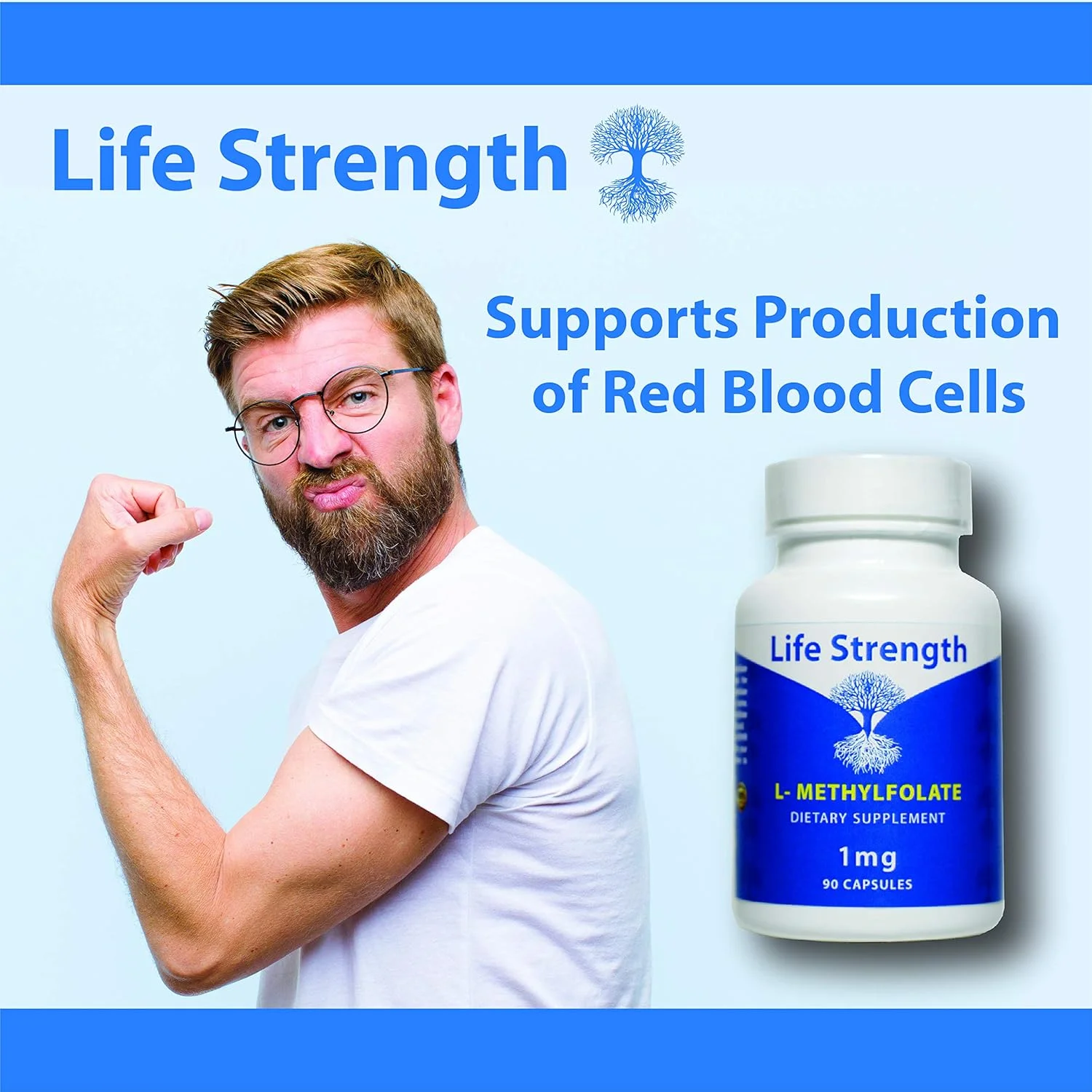 ال-متیل فولات 1 میلی گرم، متیل فولات بهینه و بسیار فعال، مکمل 5-MTHF برای حمایت از خلق و خو و سیستم ایمنی، مکمل غذایی طبیعی برای انرژی، غیر GMO و بدون گلوتن، 180 کپسول