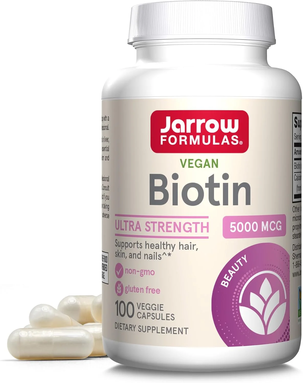 بیوتین 5000 میکروگرم Jarrow Formulas، 100 کپسول