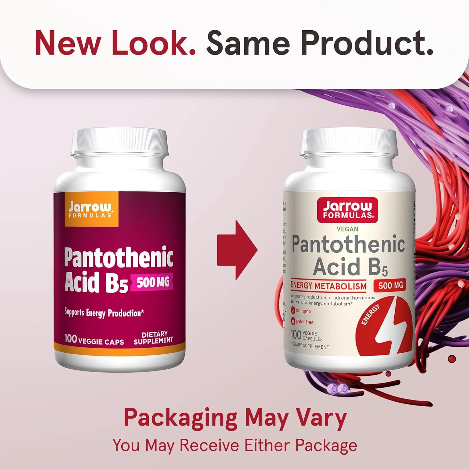 جارو فرمولاز پانتوتنیک اسید B5، پشتیبانی از تولید انرژی، 500 میلی گرم، 100 کپسول گیاهی