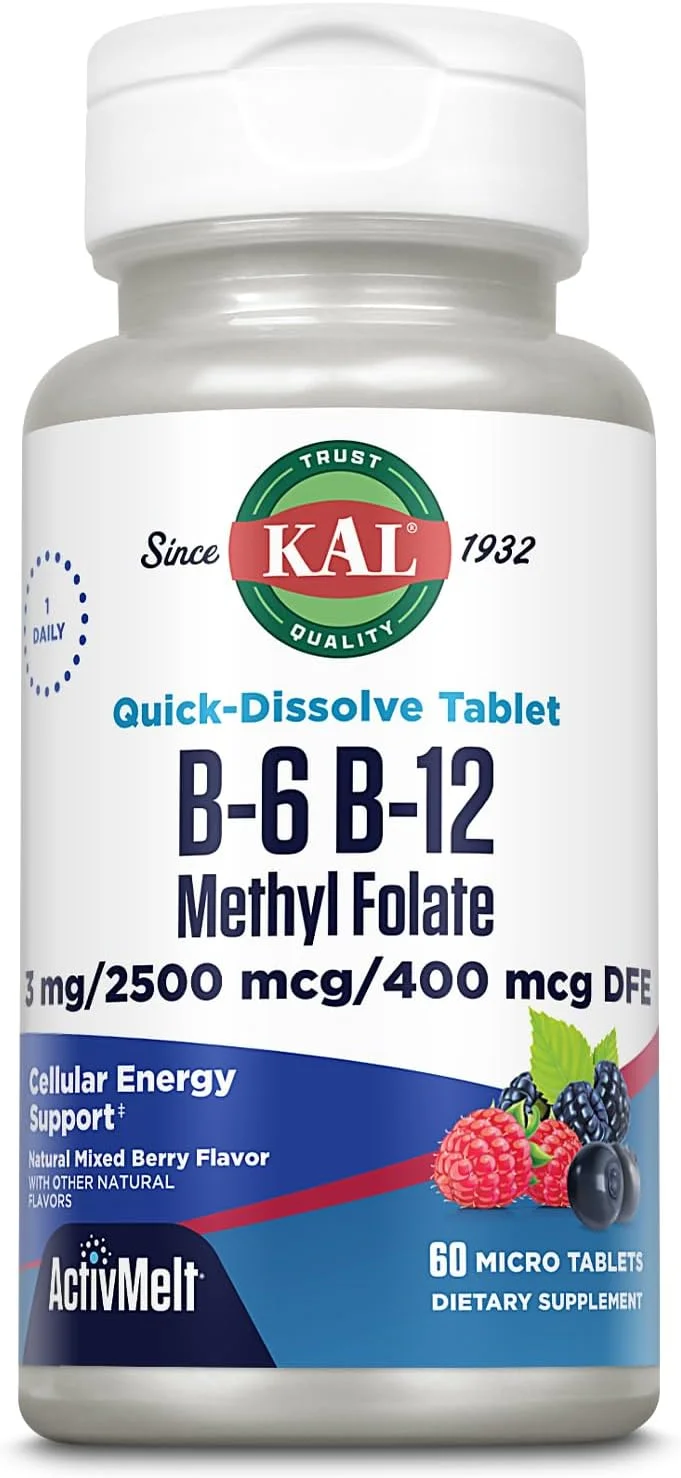 کال، ب-۶ ب-۱۲ متیل فولات، توت مخلوط، ۳ میلی‌گرم/ ۲۵۰۰/۴۰۰ میکروگرم، ۶۰ میکرو قرص