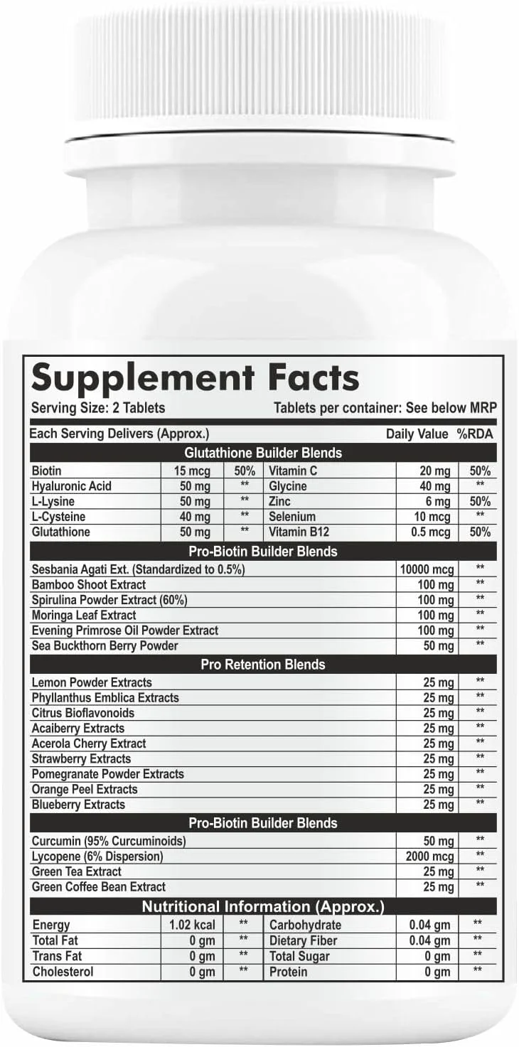 بیوتین گیاهی GOA NUTRITIONS برای رشد مو با HLA، ویتامین B12، C کراتین، سبانیا، چای سبز، مکمل های جوانه بامبو، شوره سر و ریزش مو را برای زنان و مردان محدود می کند - 60 قرص بدون گلوتن