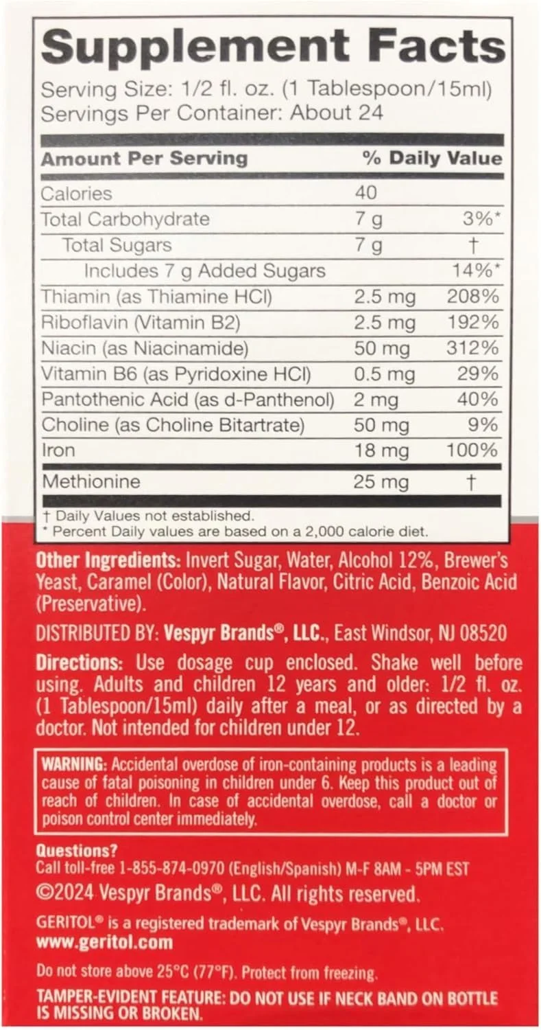 مایع انرژی‌زا ژریتول، حاوی ویتامین‌های B، بسته‌ی چهارتایی، مولتی ویتامین