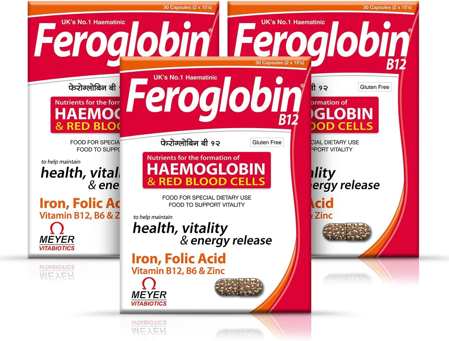 کپسول های فروگلوبین B12 - 30 عدد | مکمل آهن ملایم برای کمک به کاهش خستگی و بی حالی (بسته 3 عددی)