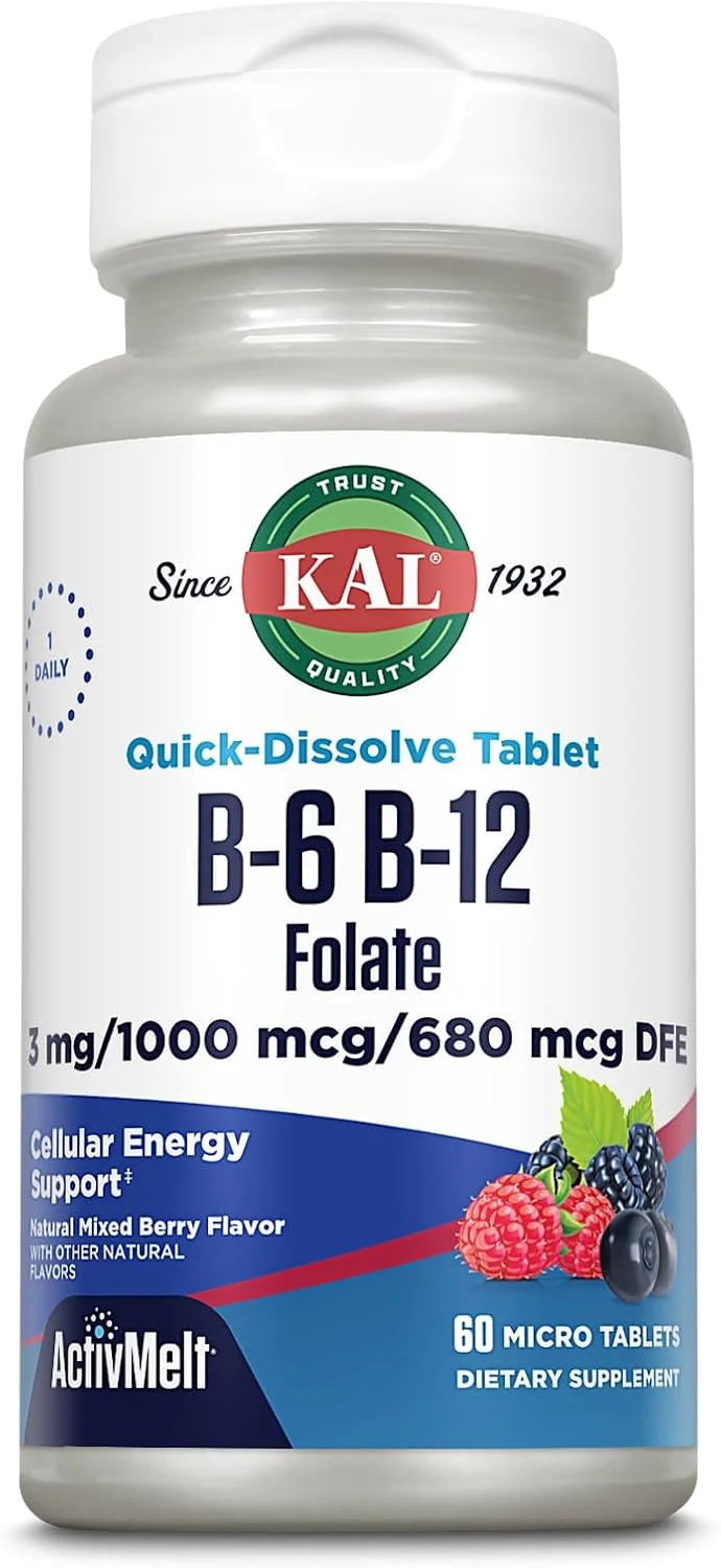 کال B6، B12 و فولیک اسید اکتیوملت با طعم توت 60 عددی (S)
