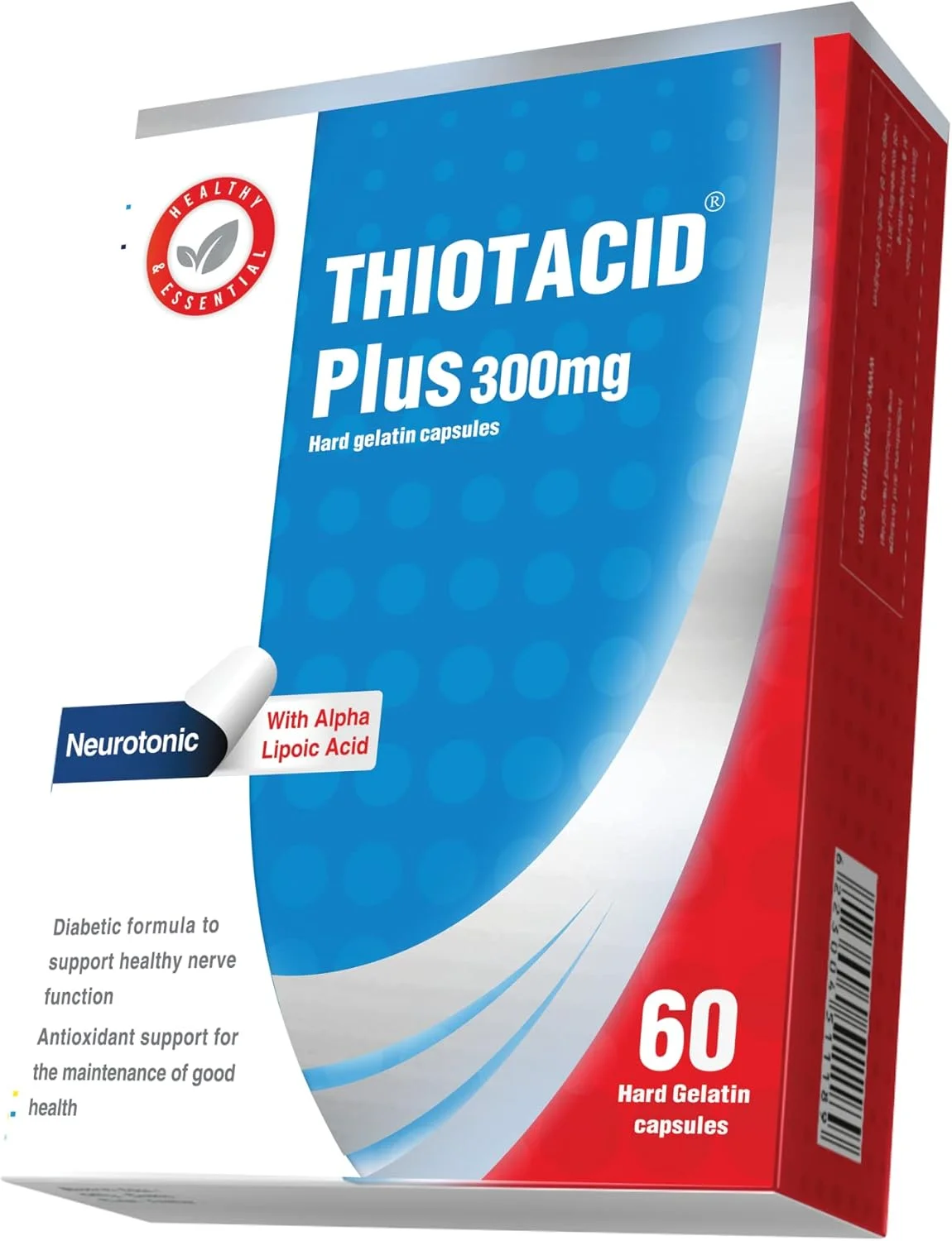 ایوا فارما تیوتااسید پلاس 300 میلی گرم نوروترونیک آلفا لیپوئیک اسید و ویتامین ب 60 کپسول