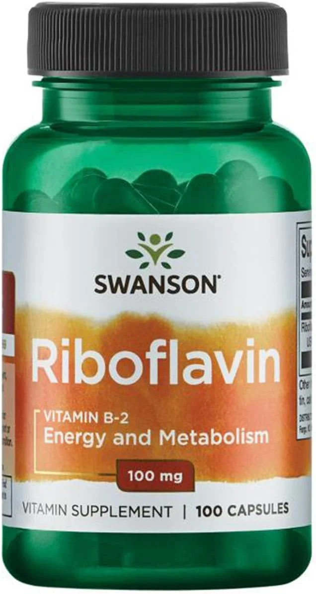 آ اِ اِ جِی سوانسون ریبوفلاوین ویتامین ب 2 (100 میلی گرم، 100 کپسول)