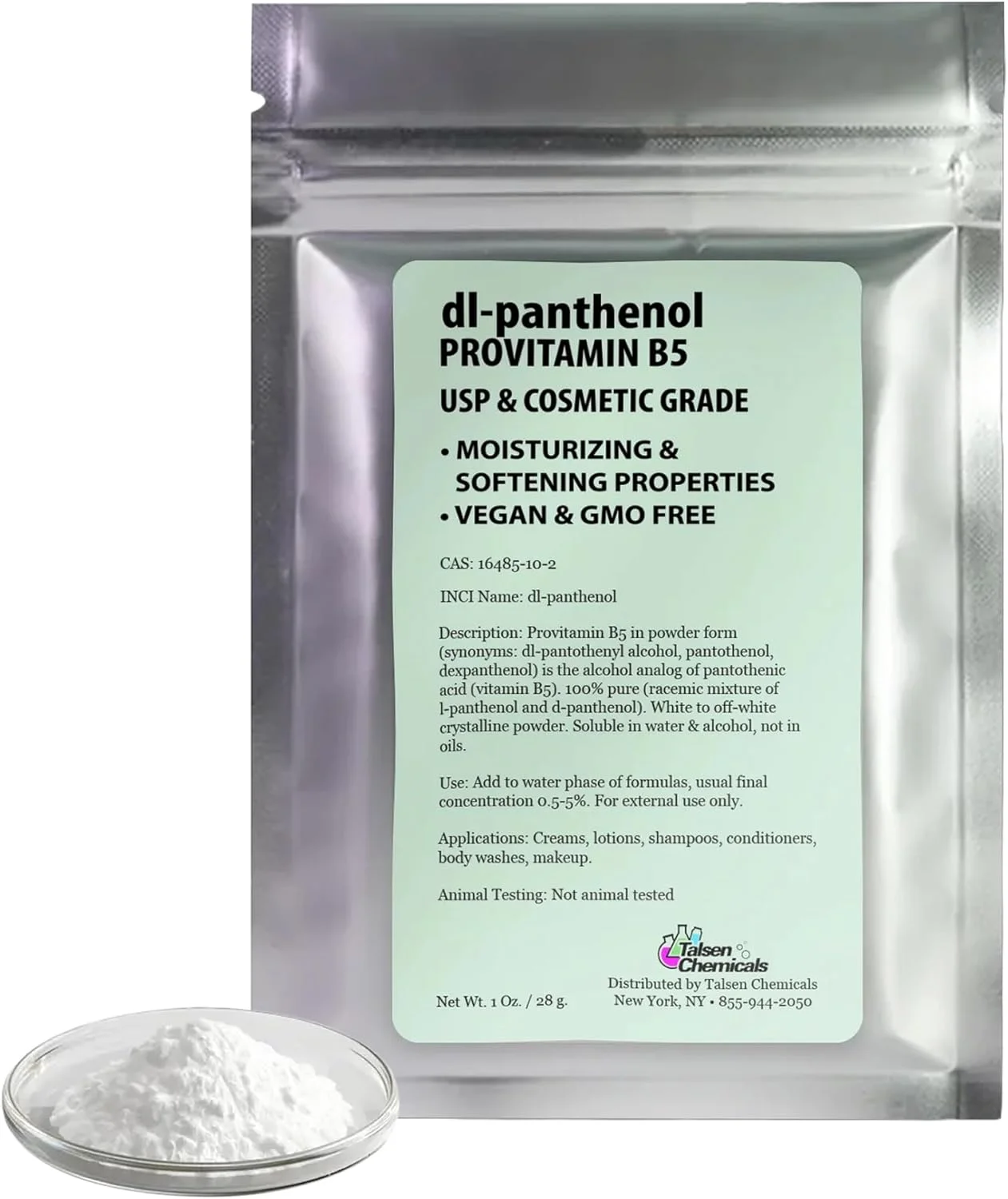 پودر پروویتامین B5 دی ال-پانتنول محلول پانتنول DIY و پانتنول برای مرطوب کننده مو و پوست (28 گرم)