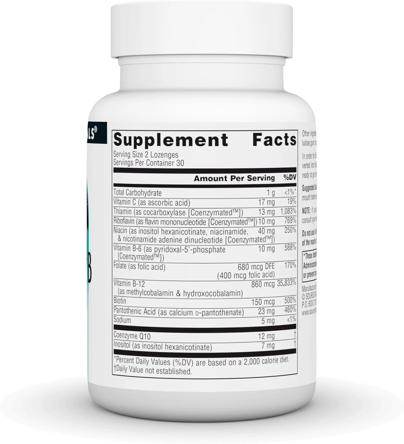 комплекс витаминов B со вкусом апельсина Source Naturals Coenzymate, 60 таблеток