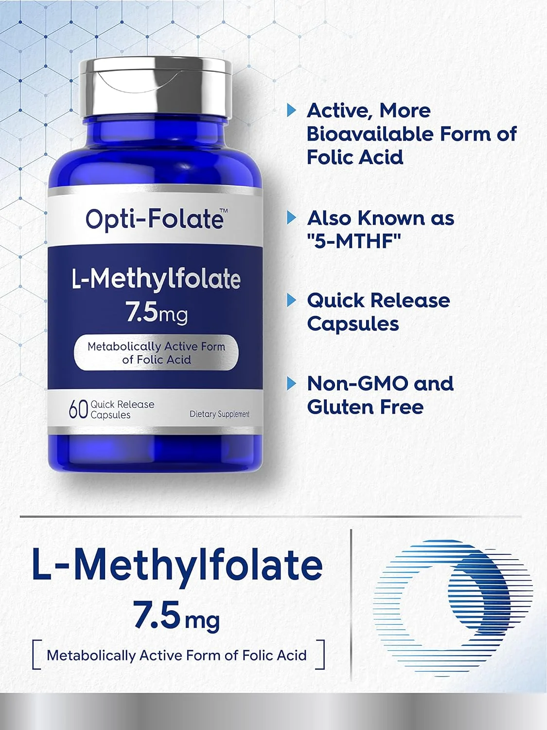 ال-متیل فولات کارلایل Opti-Folate - 7.5 میلی گرم (60 کپسول) ال-متیل فولات کارلایل Opti-Folate - 7.5 میلی گرم (60 کپسول)