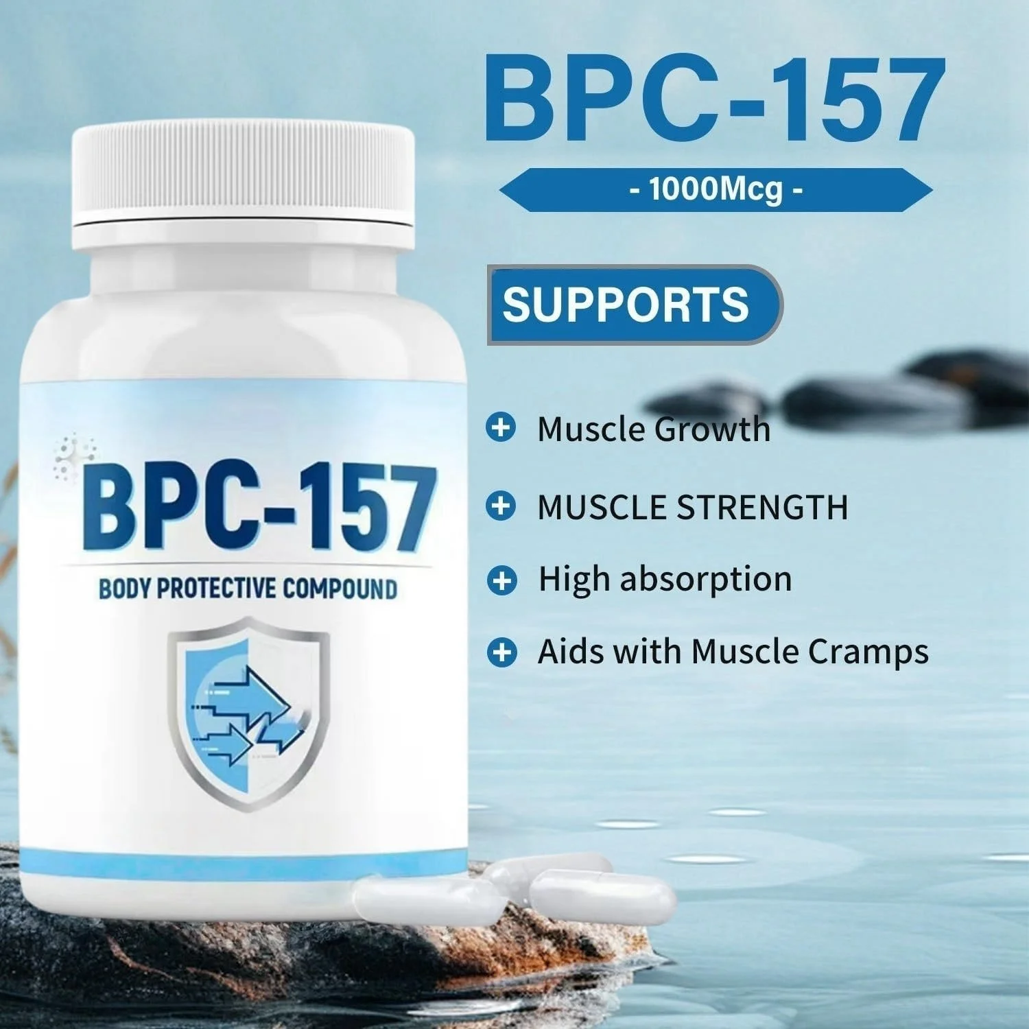 ۶۰ عدد * ۲ عدد کپسول پرو پپتید Bpc 157، ۱۰۰۰ میکروگرم
