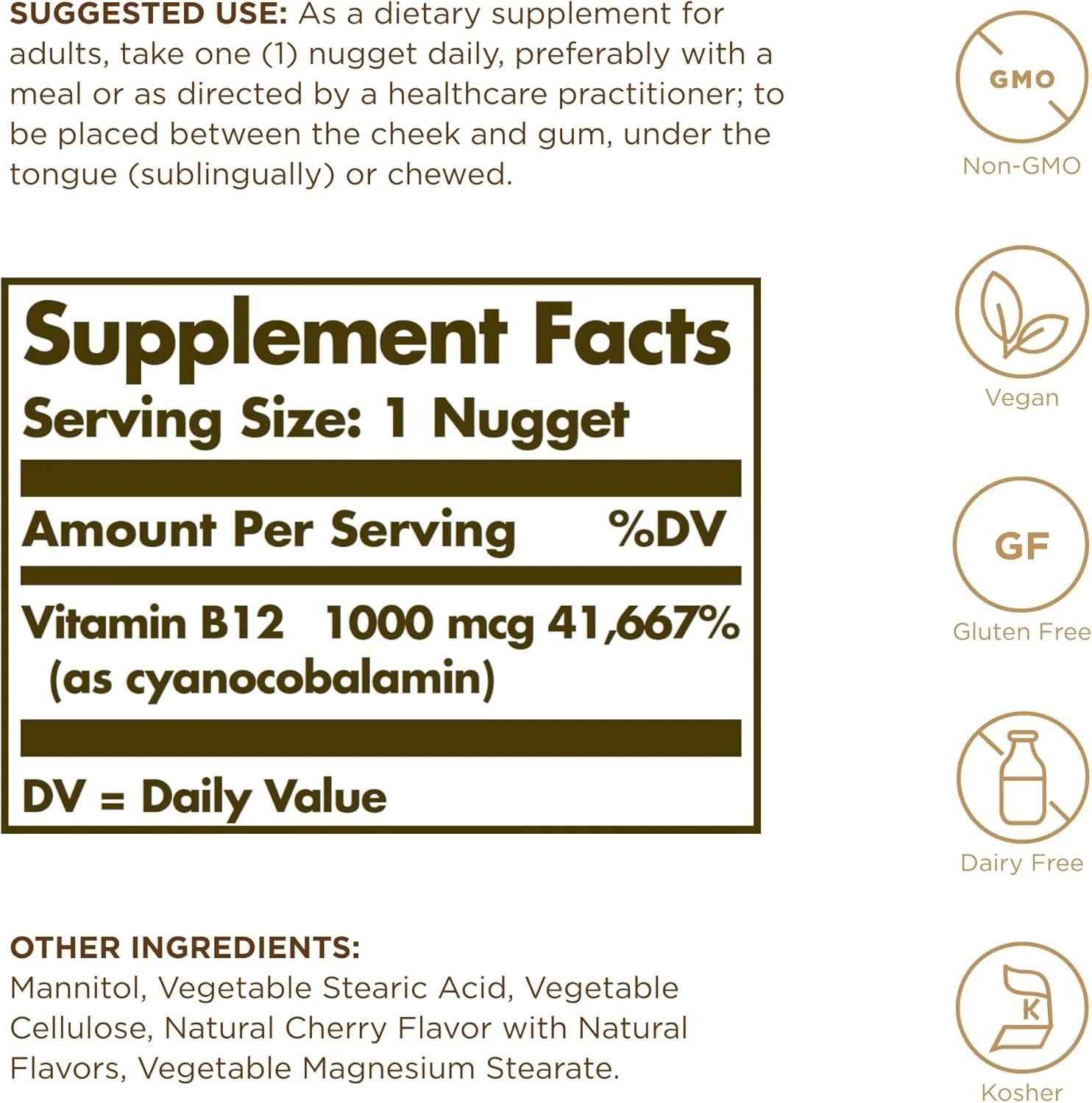 قرص های زیر زبانی ویتامین ب 12 1000 میکروگرم سولگار 100 عددی: 3229