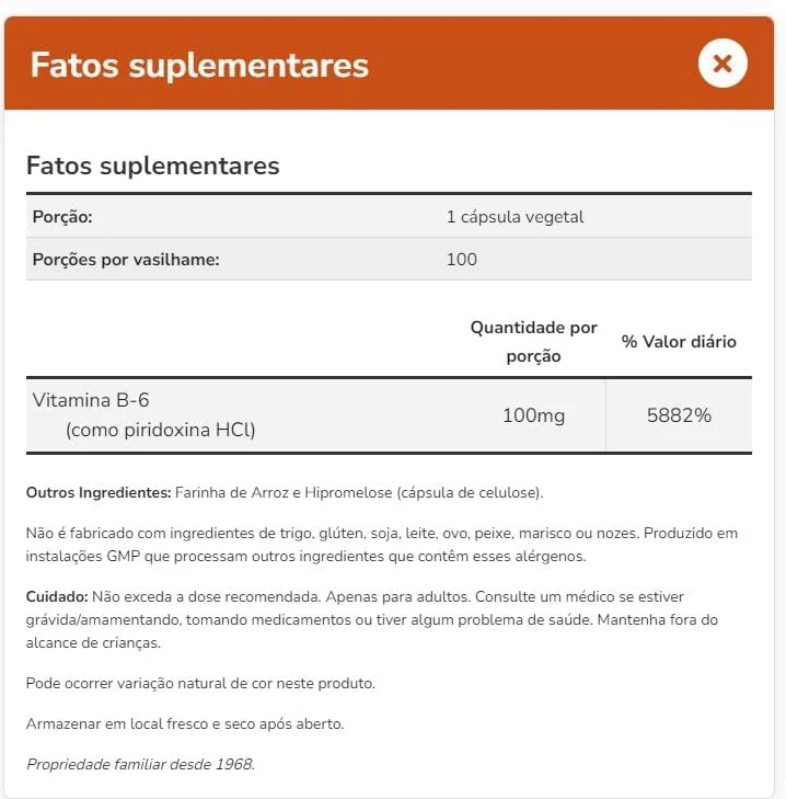 NOW Foods ویتامین ب-۶ - ۲۵۰ کپسول، ۱۰۰ میلی گرم