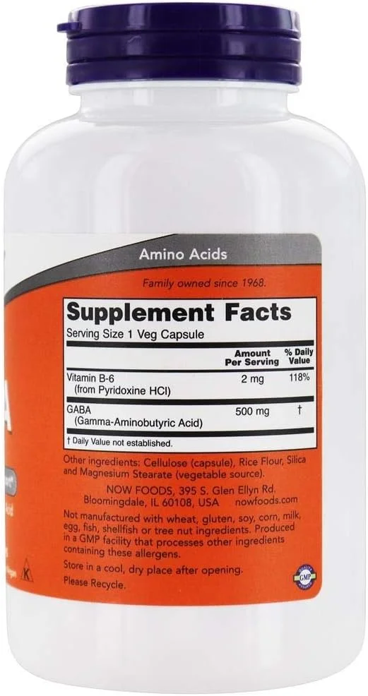 Now Foods گابا 750 میلی گرم 100 کپسول گیاهی