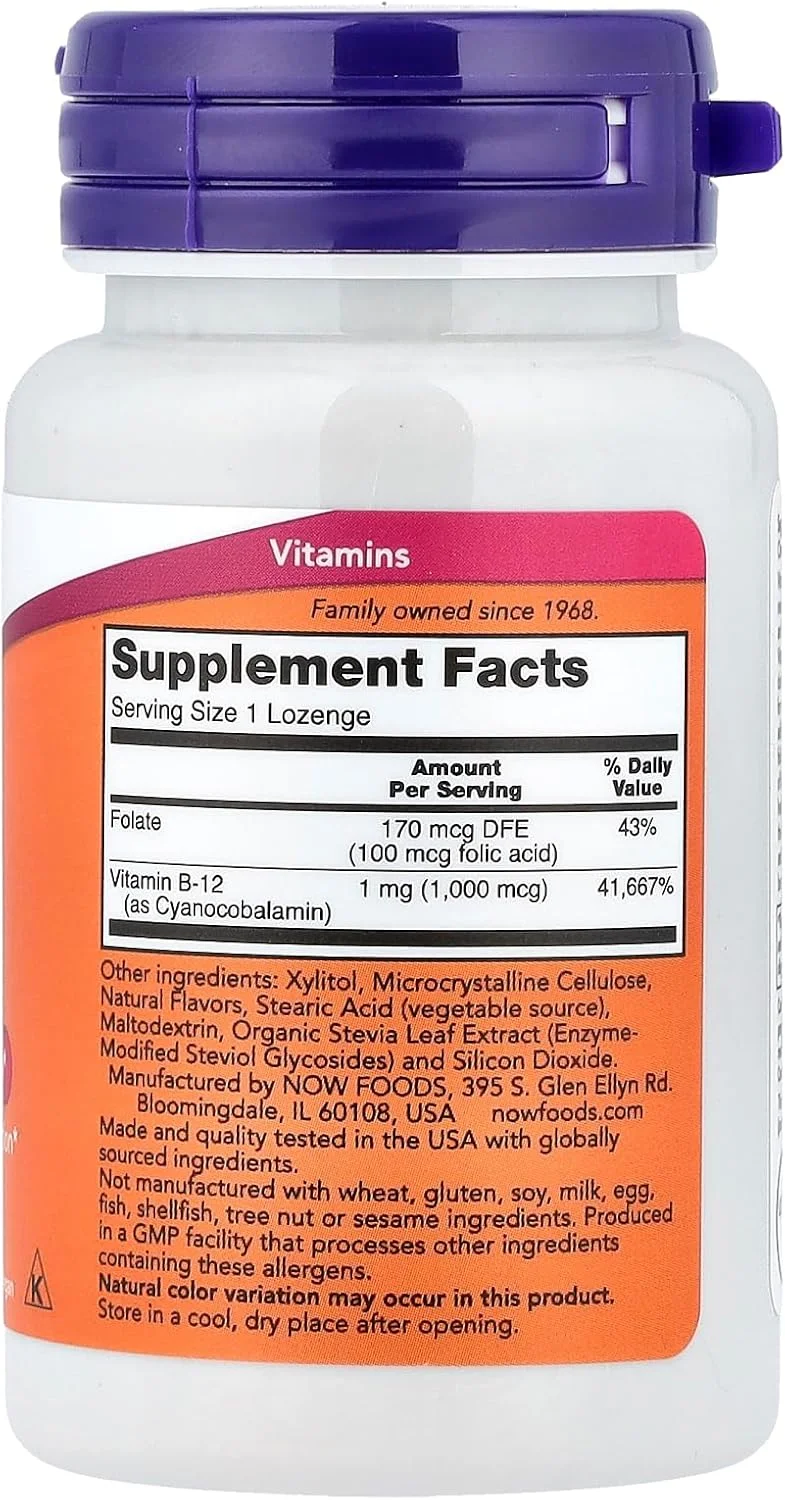 ویتامین ب-۱۲ ناو فودز (۱۰۰۰ میکروگرم، ۱۰۰ قرص مکیدنی)