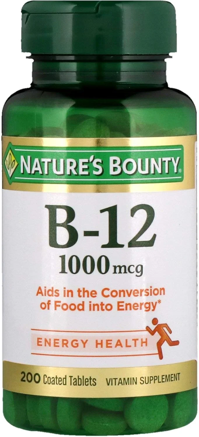 قرص های روکش دار ویتامین ب-۱۲ ۱۰۰۰ میکروگرم Nature's Bounty، ۲۰۰ عدد