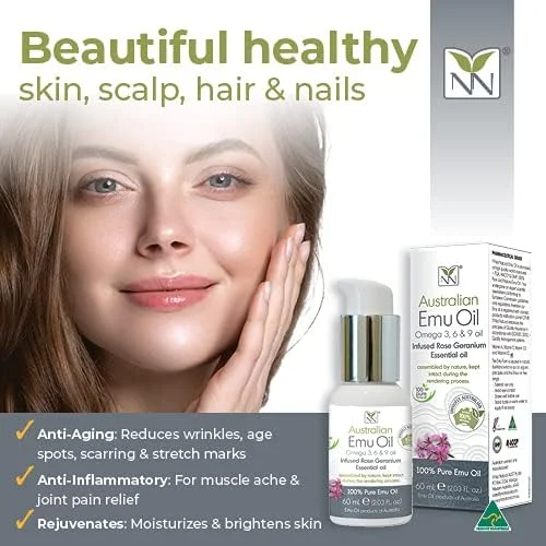 روغن ایمو خالص استرالیایی Y-Not Natural® با روغن ضروری گل شمعدانی رز - 59 میلی لیتر - روغن ایمو لوکس و با گرید دارویی برای مو، پوست و پوست سر