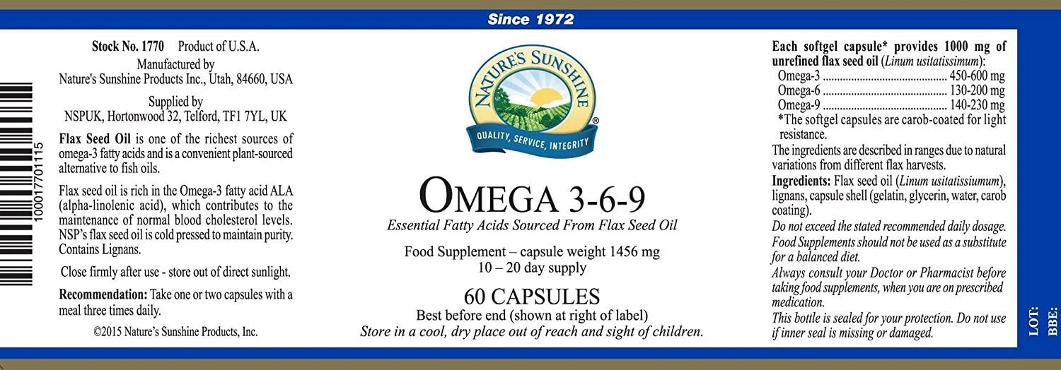 روغن تخم کتان امگا 3-6-9 (60 عدد)