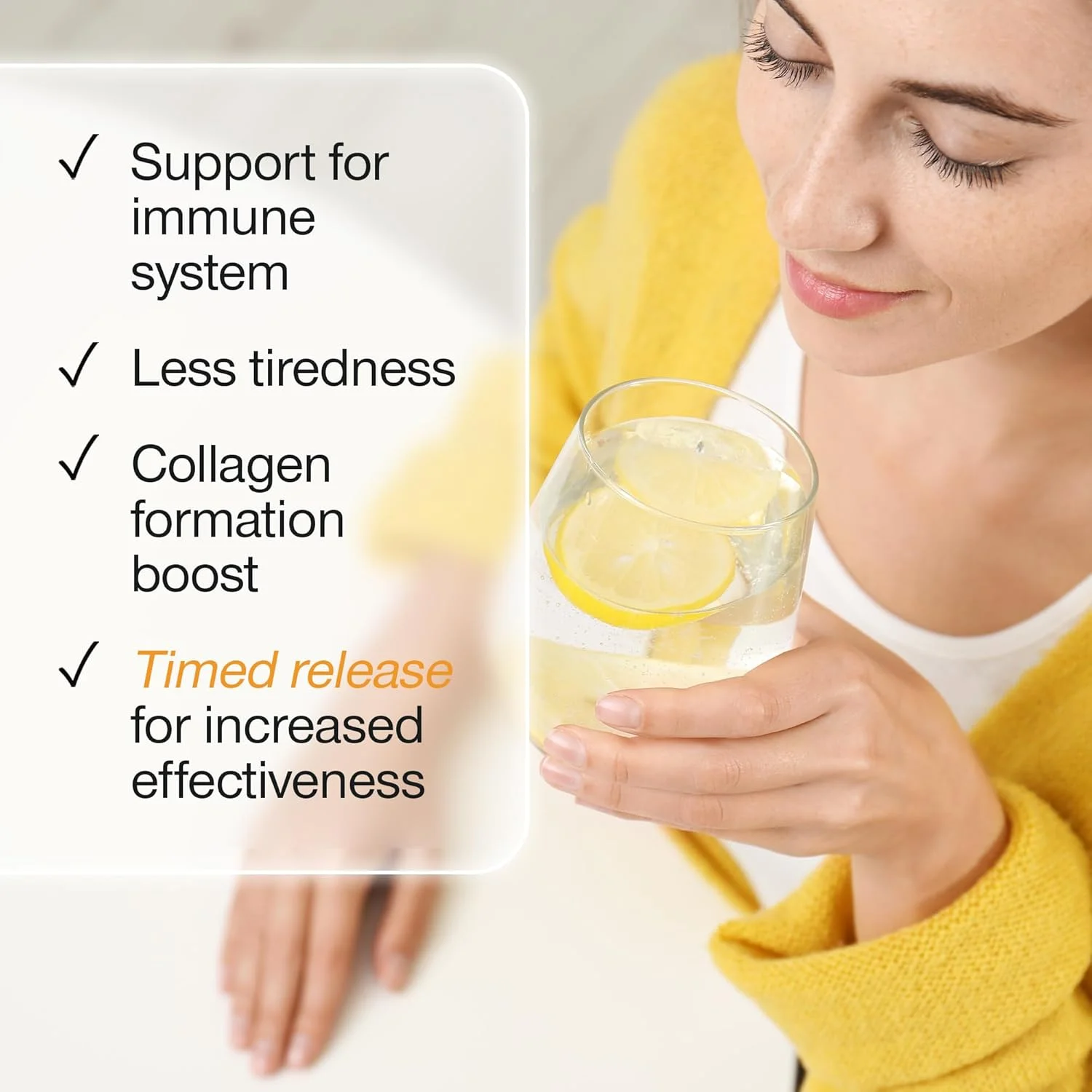 قرص های ویتامین C 1000 میلی گرم با قدرت بالا - فرمول رهش آهسته با گیاه آقطی و زردچوبه - 60 قرص - مکمل ویتامین C گیاهی - کمپلکس پشتیبانی از سیستم ایمنی گیاهی - ساخت انگلستان