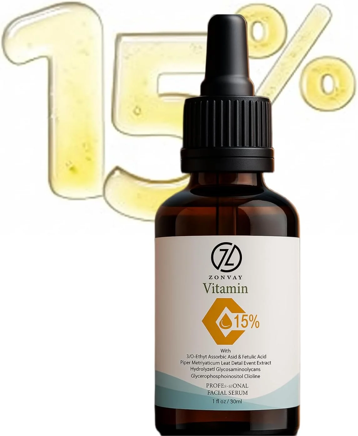 سرم ویتامین C 15% برای صورت - ضد پیری، آبرسان و اصلاح کننده لک های تیره - حاوی اسید هیالورونیک و آنتی اکسیدان های فرولیک اسید - مناسب برای خانم ها و آقایان